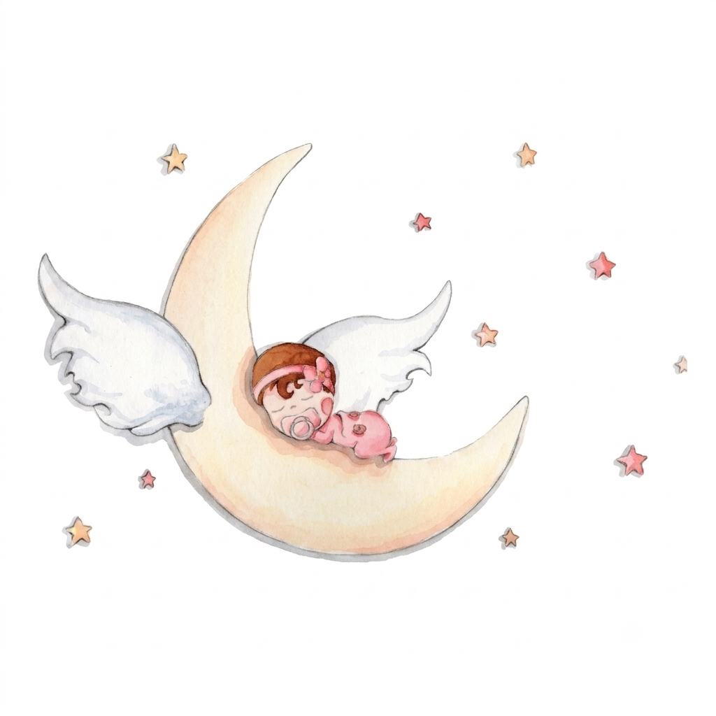 Vinilo decorativo infantil durmiendo en la luna | Para niños