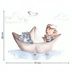 Decorative vinyl for children: paper boat for children