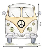 Vinil decorativo amarelo pintado à mão 95x95cm | infantil
