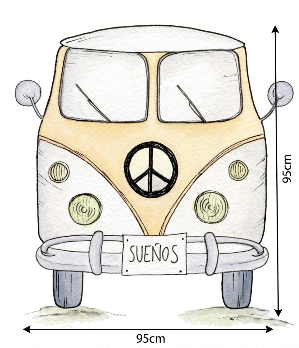 Vinil decorativo amarelo pintado à mão 95x95cm | infantil