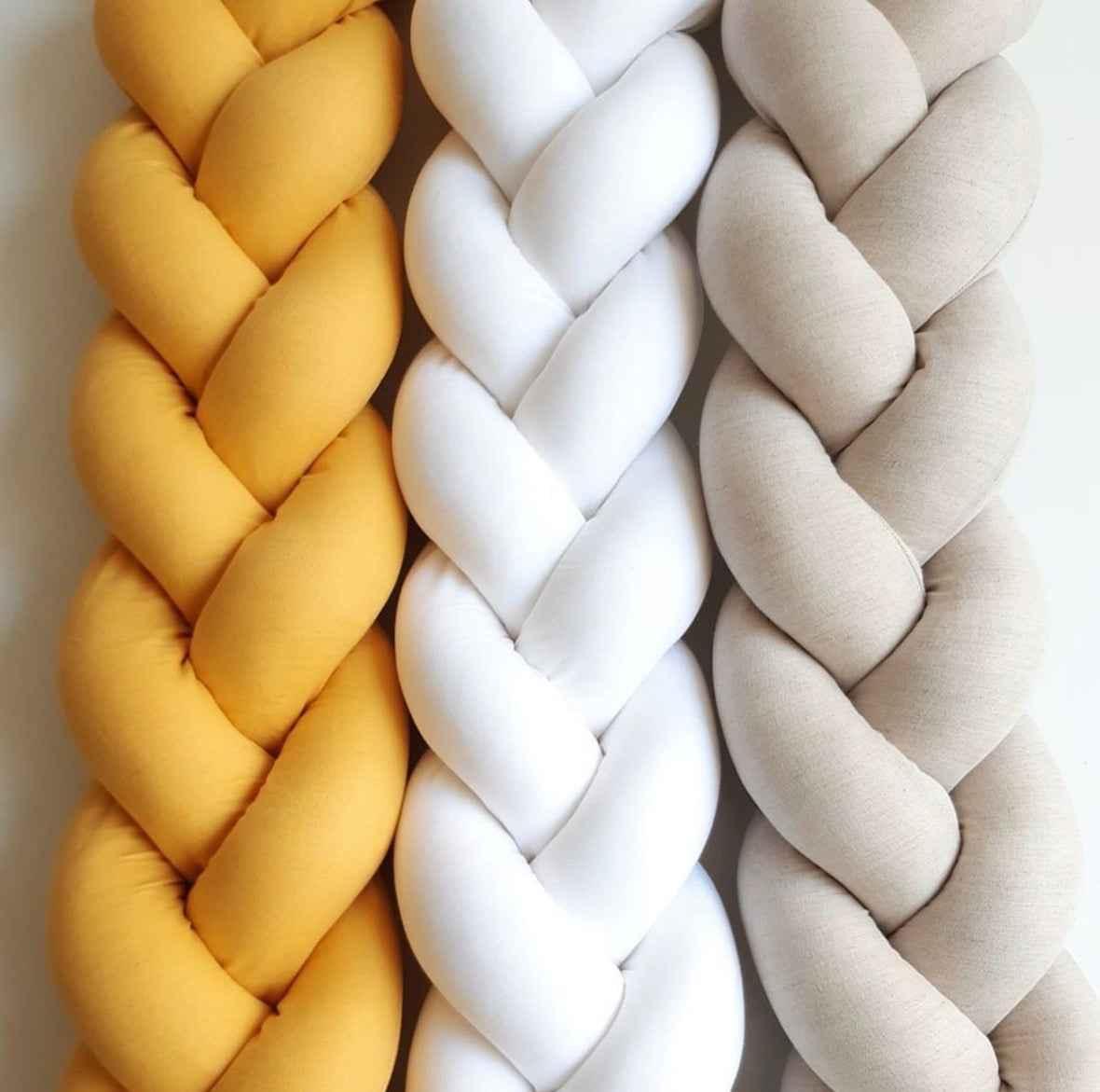 Cotton crib bumper braid, 210 cm | mustard