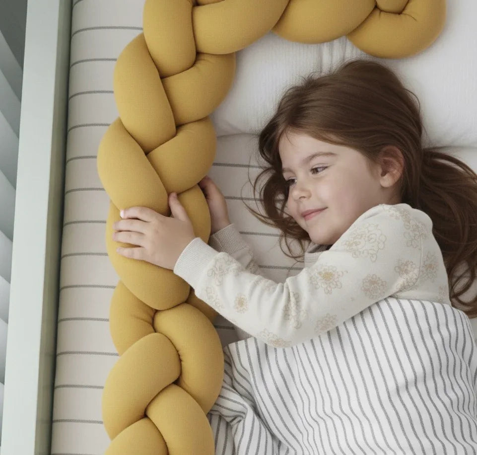 Cotton crib bumper braid, 210 cm | mustard