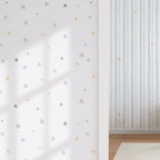 Papel pintado infantil con estrellas acquarela tonos pastel
