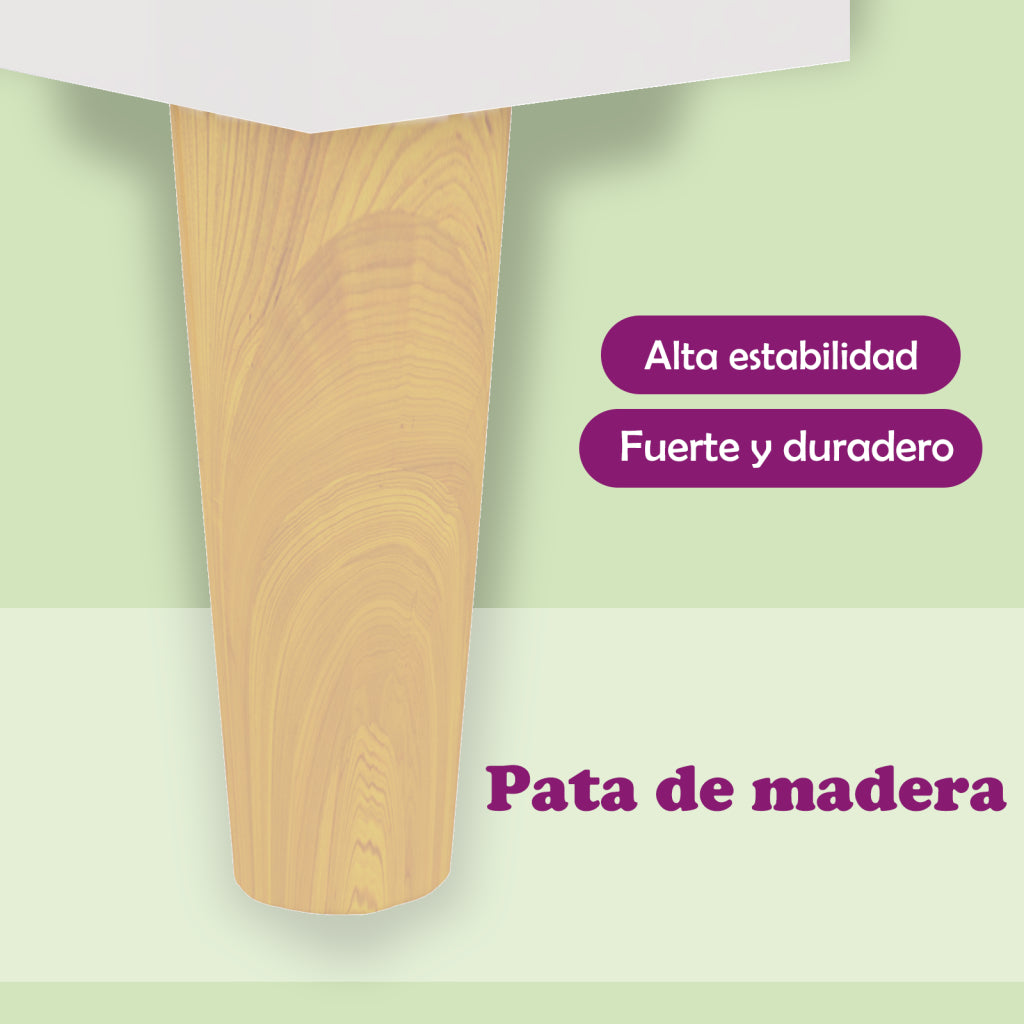 Mueble de TV con patas de madera maciza blanco 103,5x35x50 cm