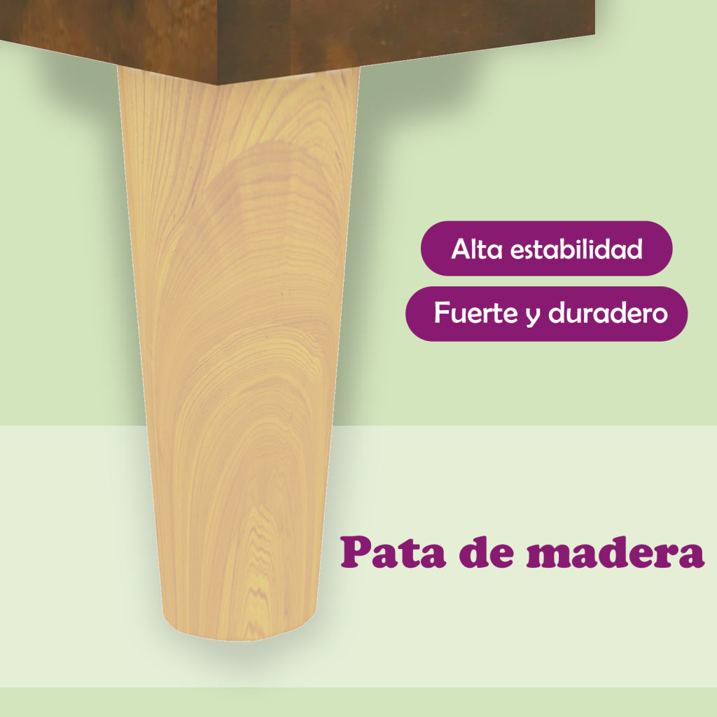 Mesita de noche 2 uds patas de madera roble ahumado 40x35x69 cm