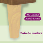 Mesita de noche patas madera maciza marrón roble 40x35x69 cm