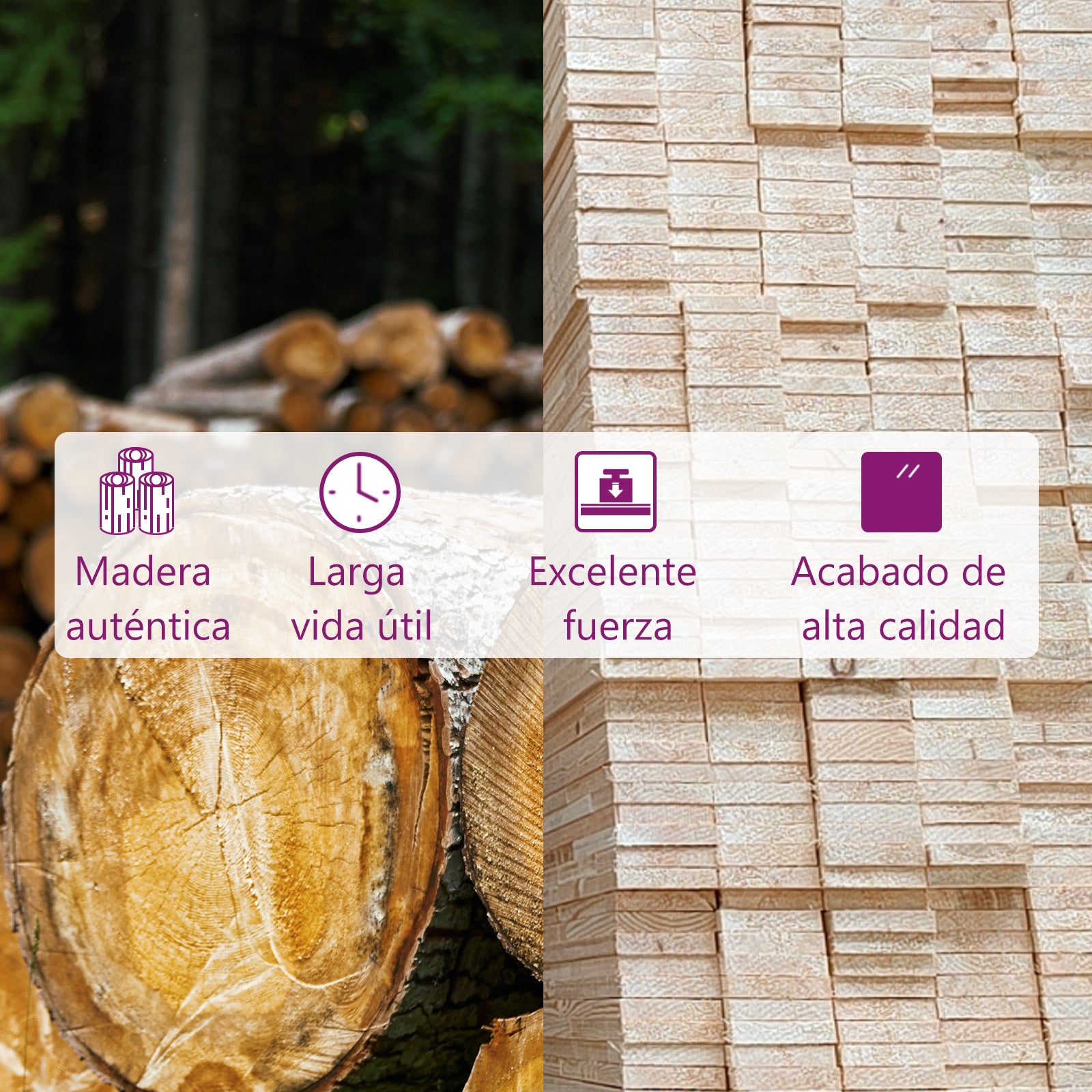 Reposapiés de jardín con cojín madera maciza de pino gris