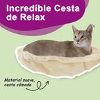 Rascador para gatos con postes de sisal 60 cm crema