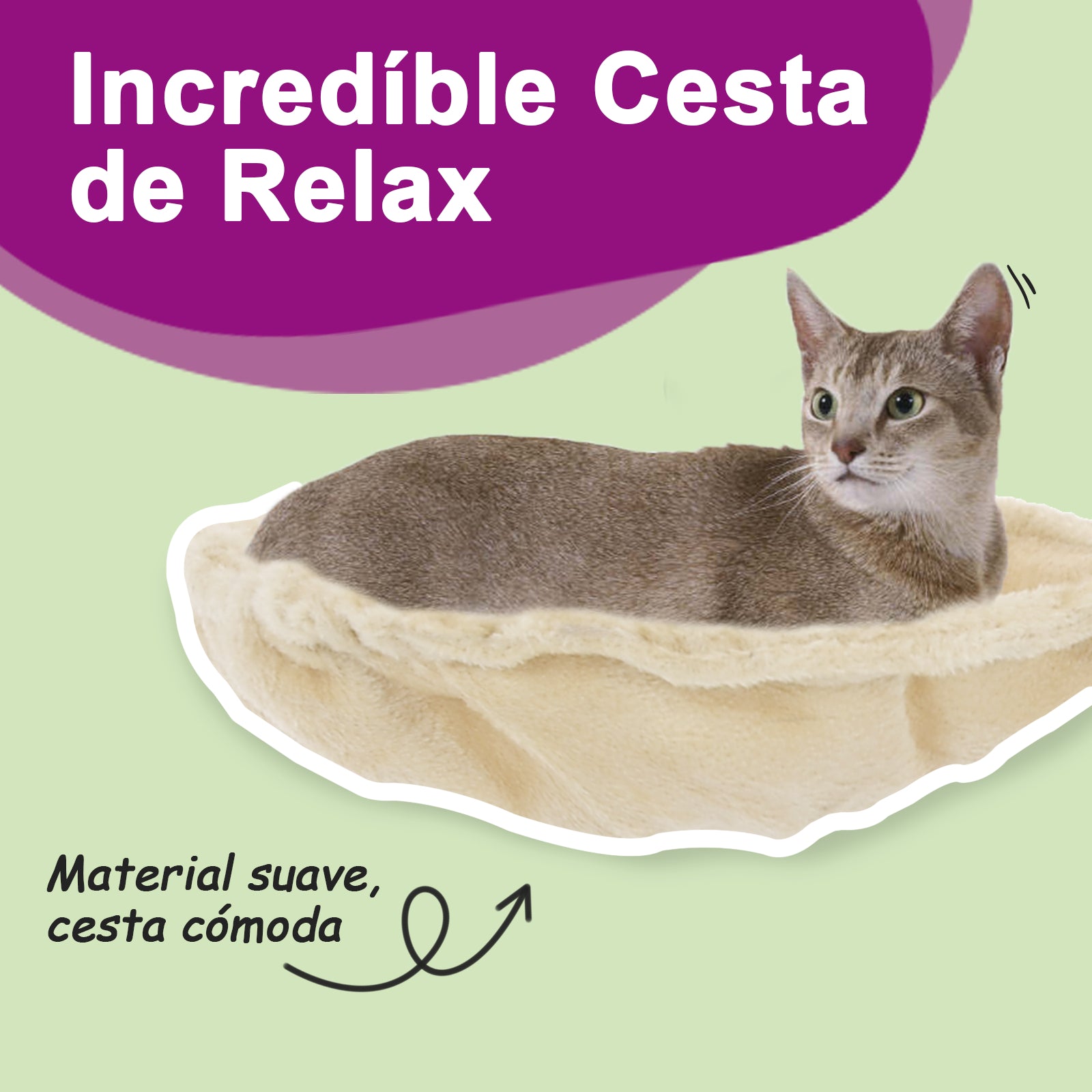 Rascador para gatos con postes de sisal 60 cm crema