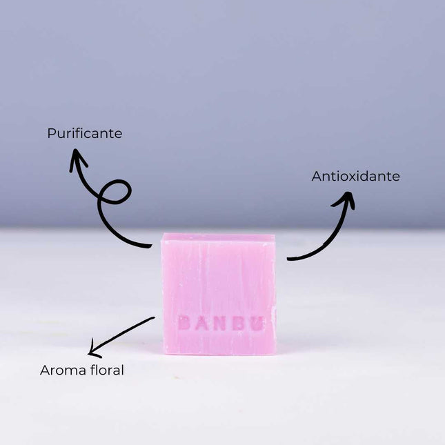 Jabón de ducha sólido aroma floral natural para piel