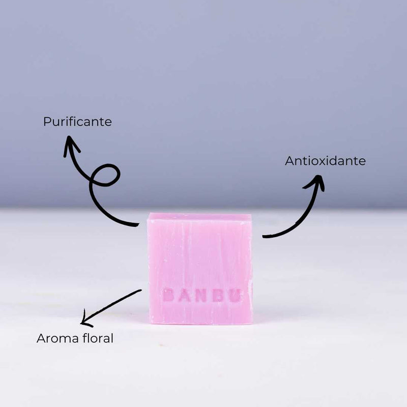Jabón de ducha sólido aroma floral natural para piel