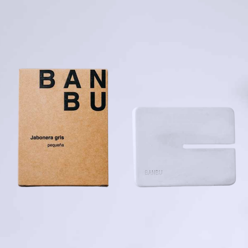 Jabonera pequeña para cosmética sólida gris evita humedad