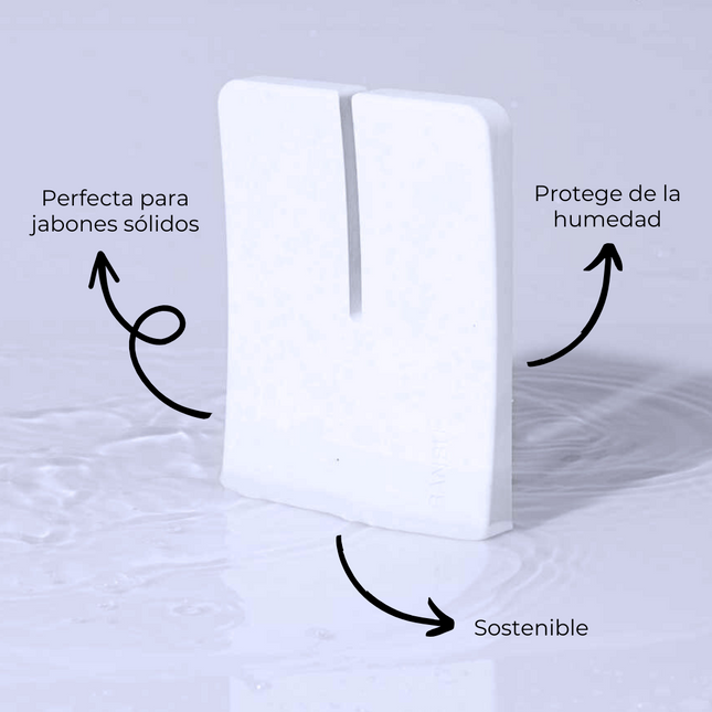 Jabonera pequeña para cosmética sólida gris evita humedad