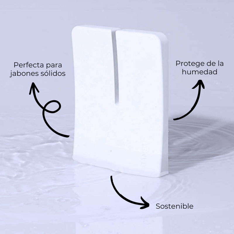 Jabonera pequeña para cosmética sólida gris evita humedad