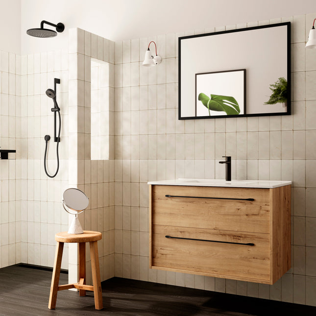 Mueble de baño con lavabo de encimera roble Ostippo moderno | 1_ES