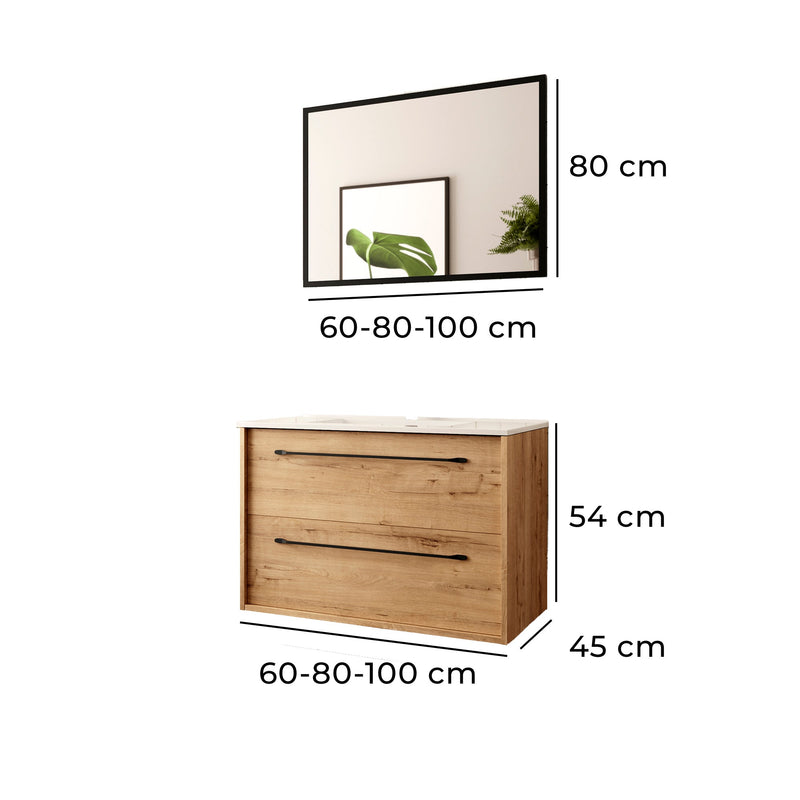 Mueble de baño con lavabo de encimera roble Ostippo moderno | 1_ES