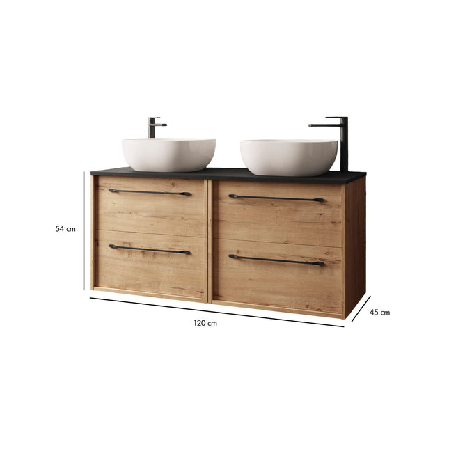 Mueble de baño con dos lavabos 120 cm | roble ostippo | 3_BP