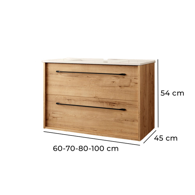 Mueble de baño con lavabo de encimera roble Ostippo | 1_ES