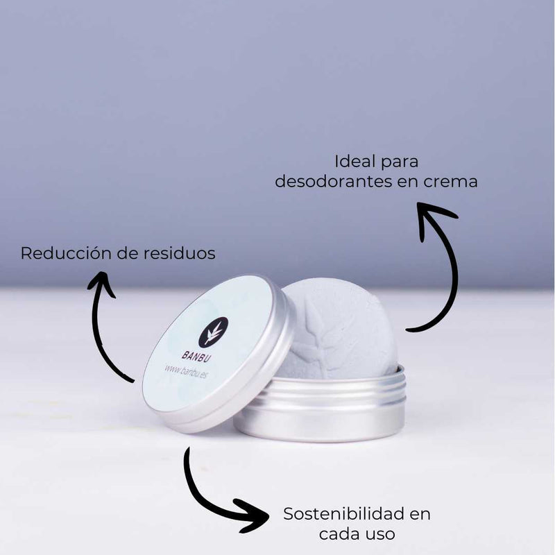 Lata de aluminio reutilizable para cosmética sólida