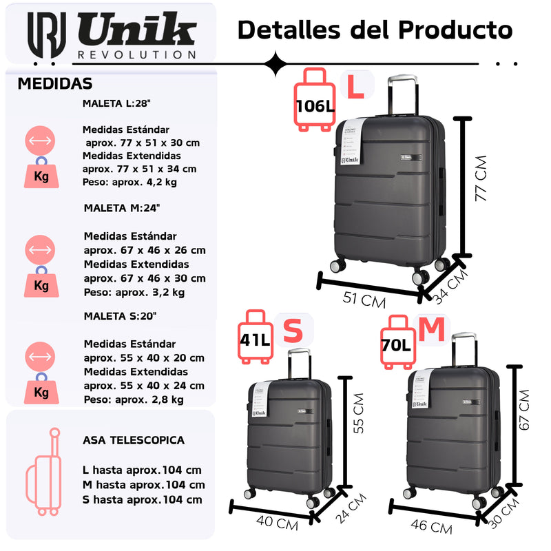 MALETA GRANDE VIGO EXTENSIBLE TSA ECO 77CMModelo RigidaLuggage & Bags > Suitcases > Checked Suitcases