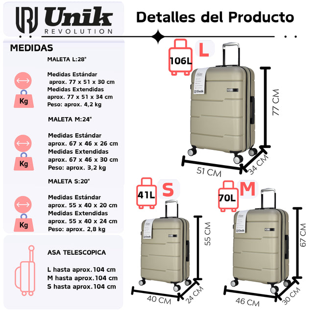 MALETA GRANDE VIGO EXTENSIBLE TSA ECO 77CMModelo RigidaLuggage & Bags > Suitcases > Checked Suitcases