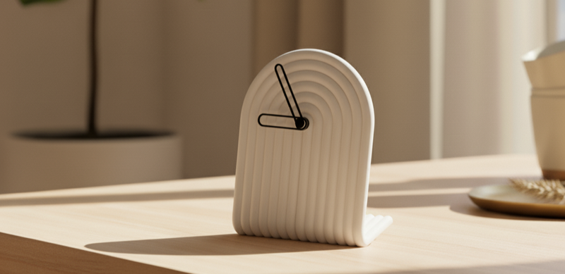 Reloj de Escritorio Estilo Bauhaus | Reloj de Arco Texturizado | Decoración Moderna y GeométricaRelojHome & Garden > Decor > Clocks