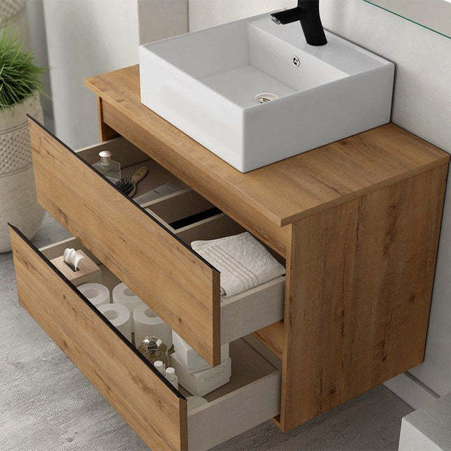 Mueble de baño con lavabo y encimera Roble Ostippo moderno | 3_BP