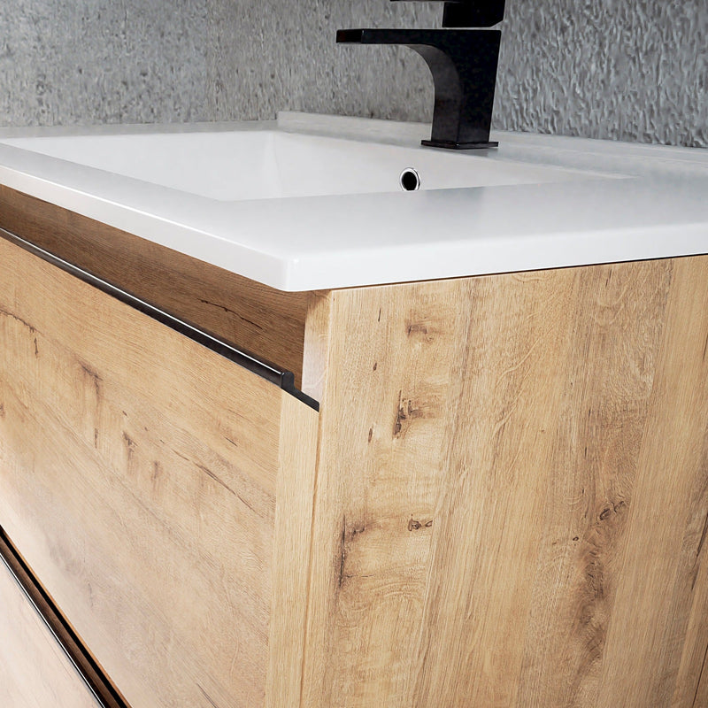 Mueble de baño 3 cajones roble Ostippo con patas a suelo | 3_BP