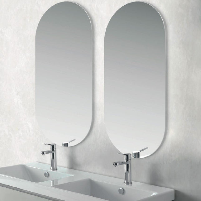 Espejo ovalado canto pulido 50x90 cm para baño moderno | 3_BP