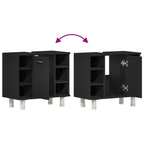 Gabinete de Baño con estante Roble Negro 60 x 32 x 54 cm