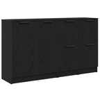 Aparador 3 pcs Roble Negro Madera de ingeniería