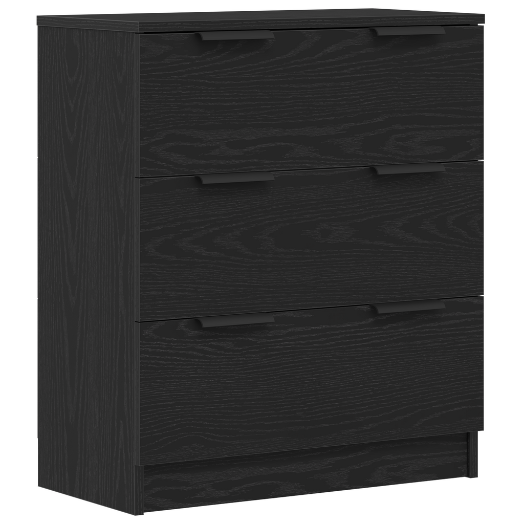 Aparador con cajón 3 pcs Roble Negro 180 x 30 x 70 cm