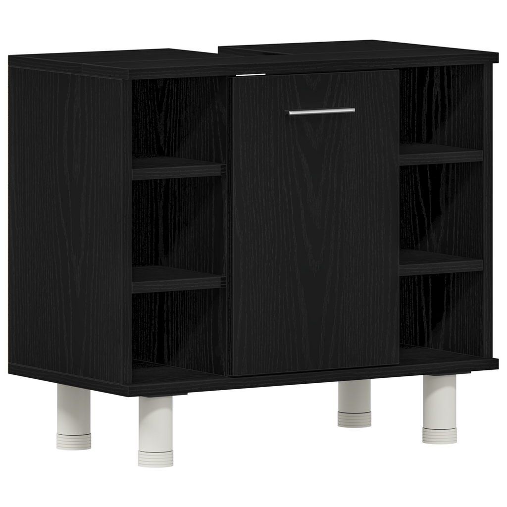Gabinete de Baño con estante Roble Negro 60 x 32 x 54 cm