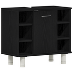 Gabinete de Baño con estante Roble Negro 60 x 32 x 54 cm