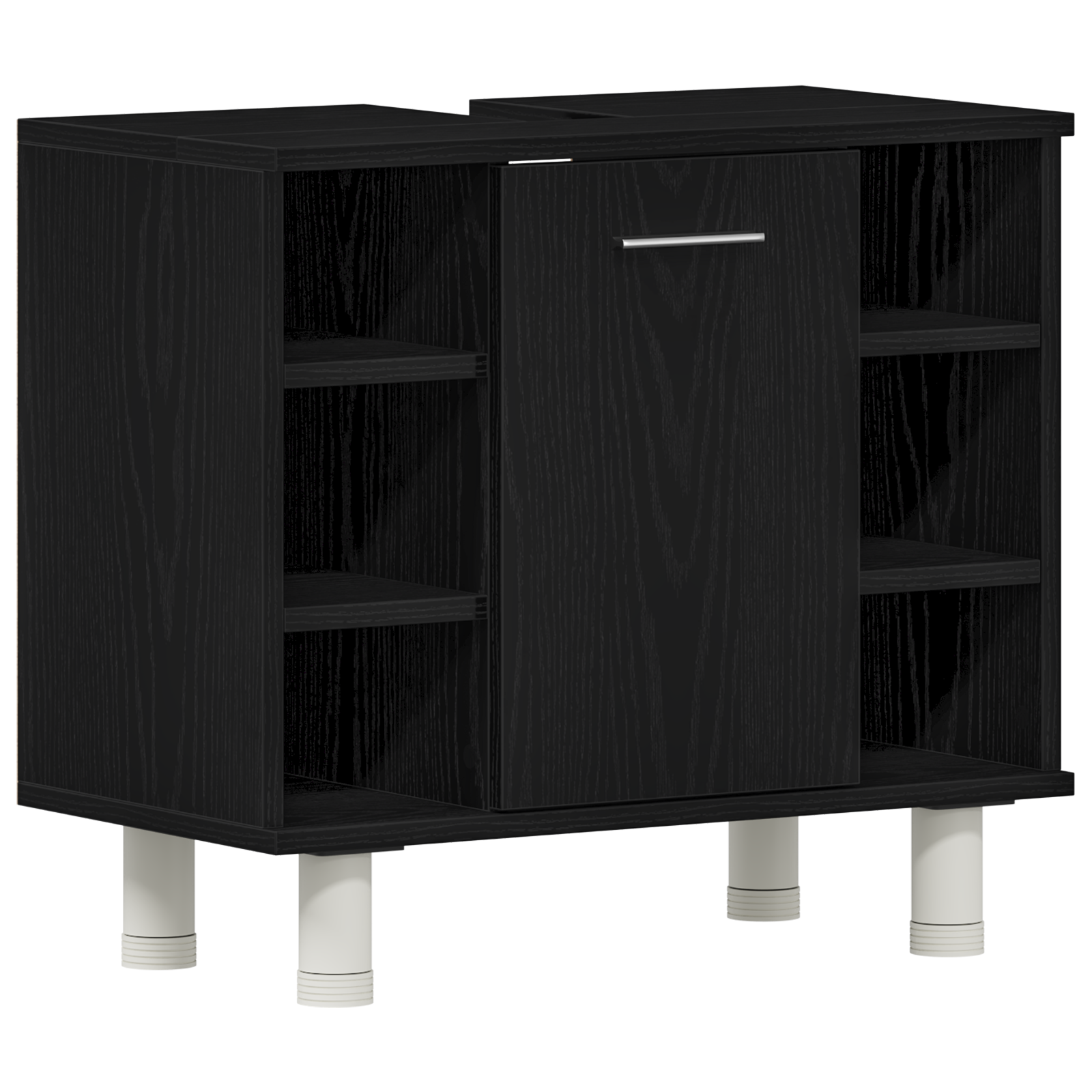 Gabinete de Baño con estante Roble Negro 60 x 32 x 54 cm
