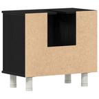 Gabinete de Baño con estante Roble Negro 60 x 32 x 54 cm