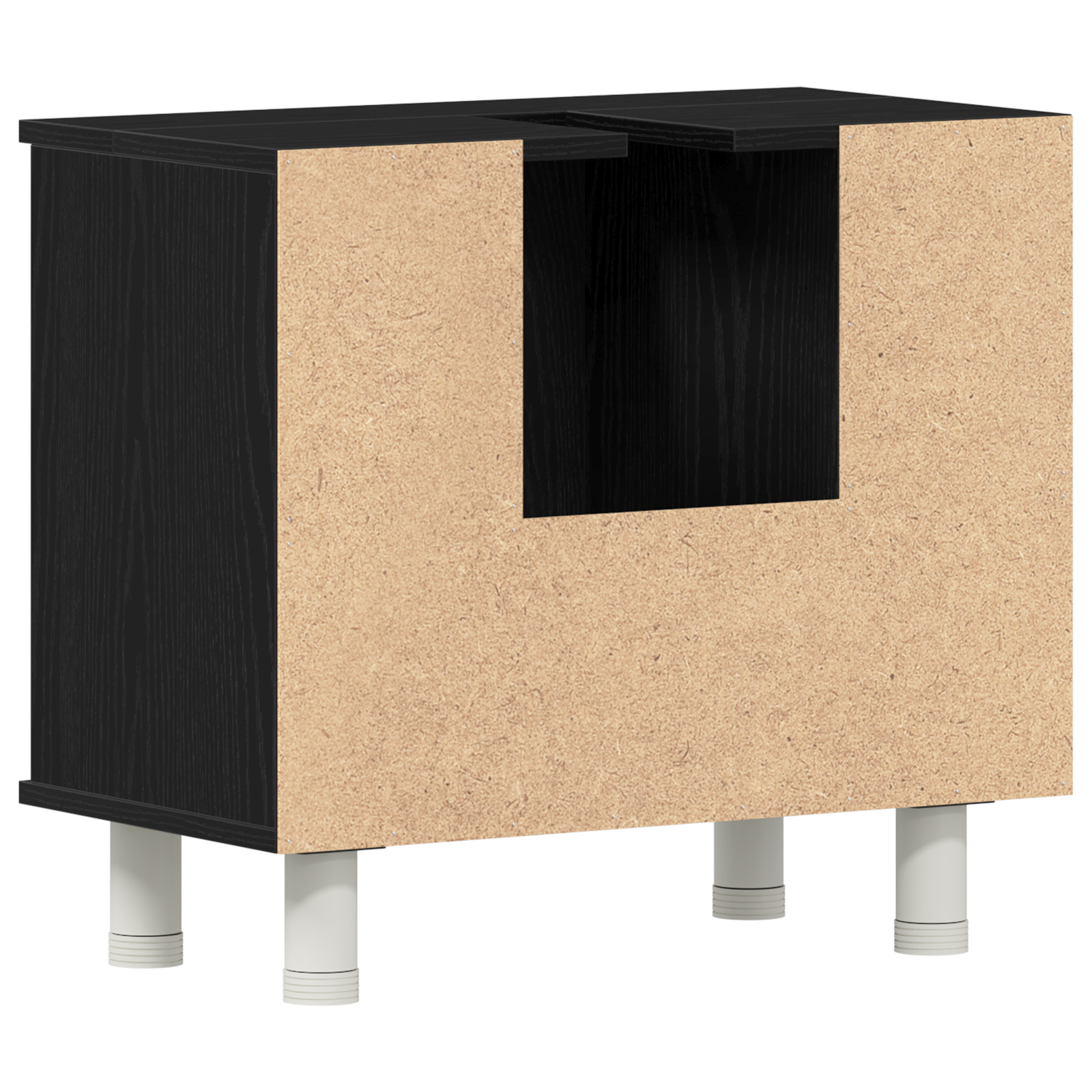 Gabinete de Baño con estante Roble Negro 60 x 32 x 54 cm