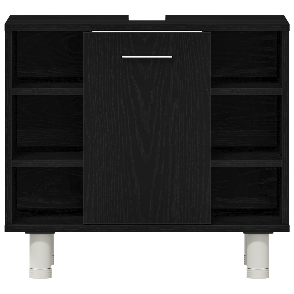 Gabinete de Baño con estante Roble Negro 60 x 32 x 54 cm