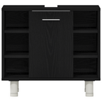 Gabinete de Baño con estante Roble Negro 60 x 32 x 54 cm