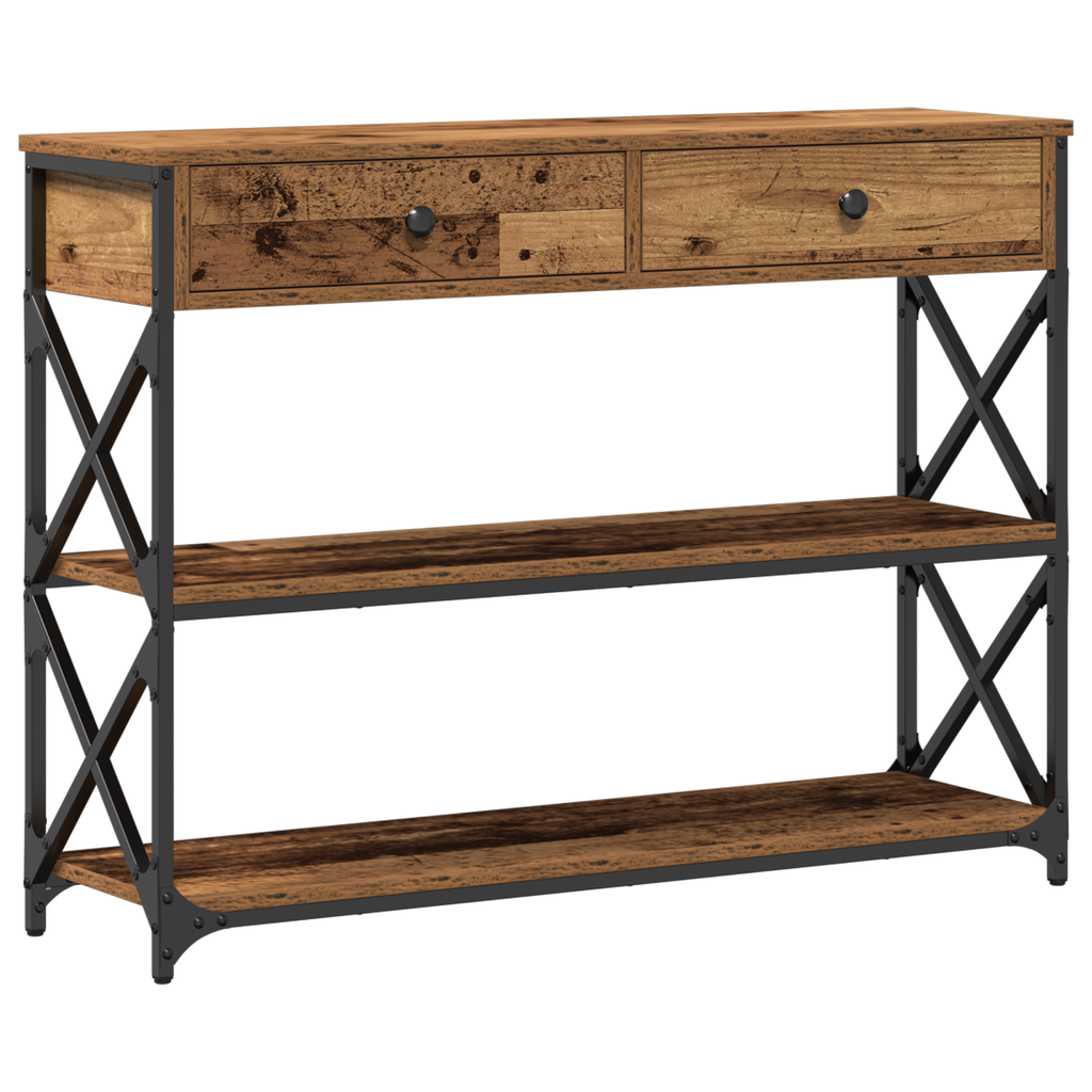 Mesa de Consola con cajón Madera vieja 100 x 28 x 75 cm