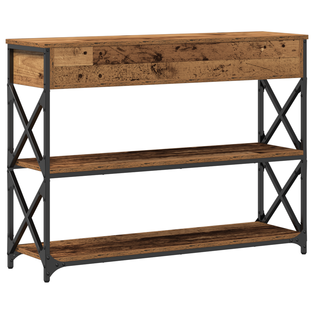 Mesa de Consola con cajón Madera vieja 100 x 28 x 75 cm