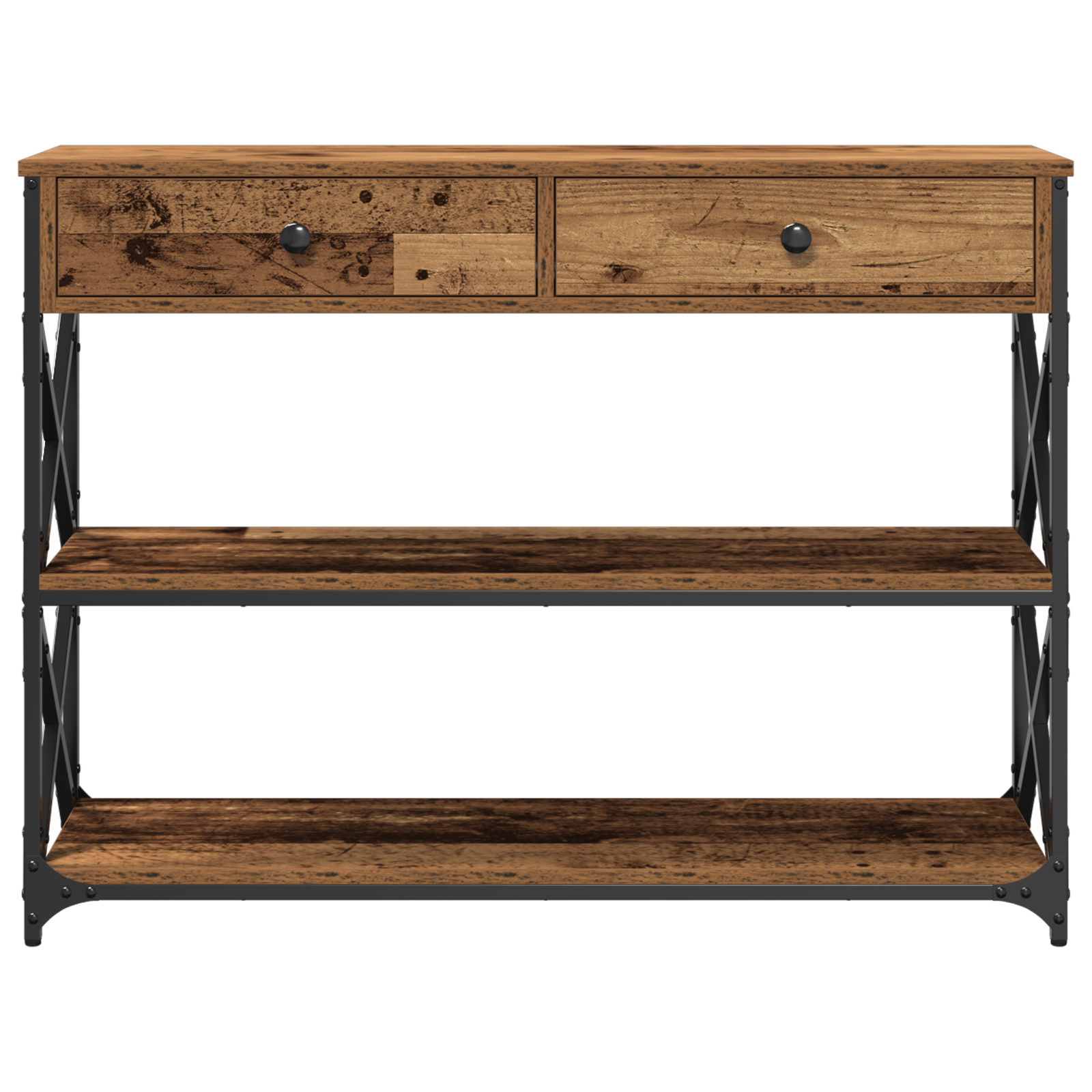 Mesa de Consola con cajón Madera vieja 100 x 28 x 75 cm