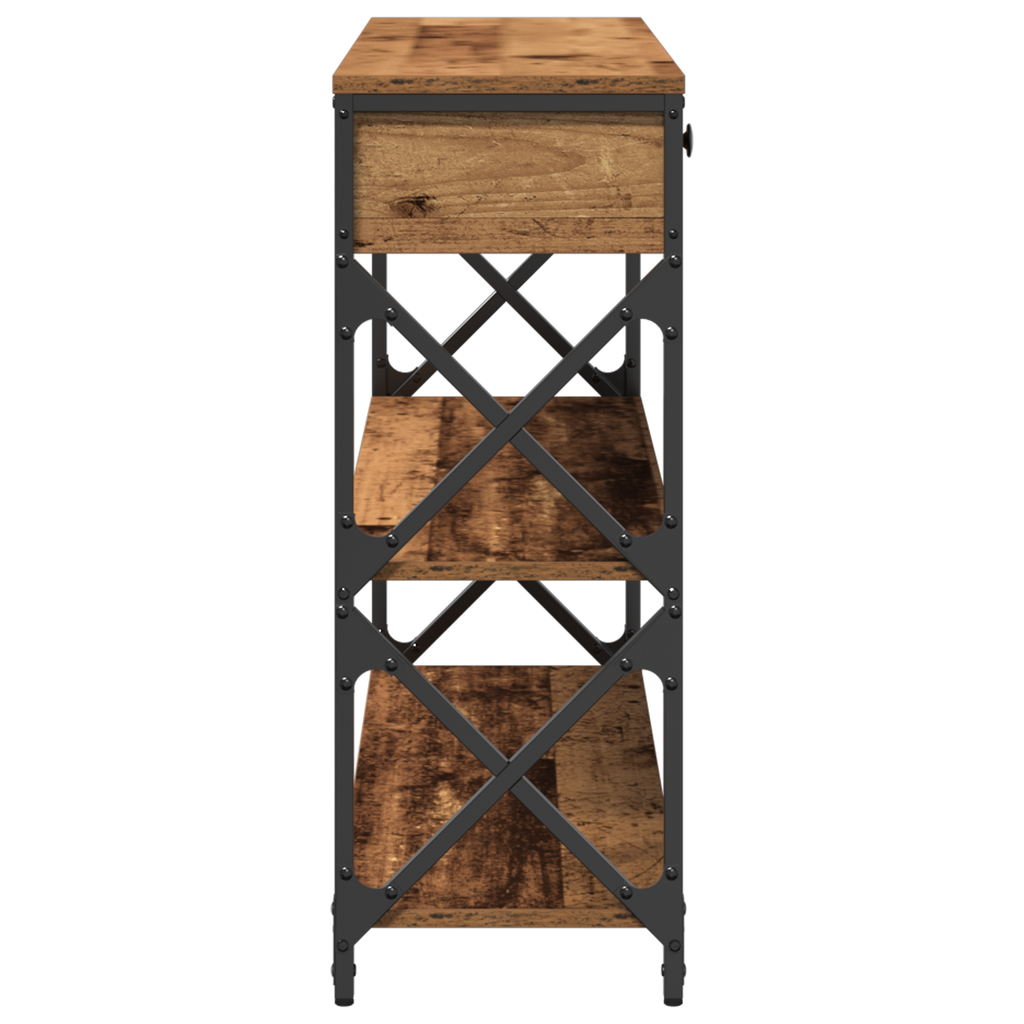 Mesa de Consola con cajón Madera vieja 100 x 28 x 75 cm
