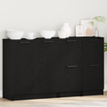 Aparador 3 pcs Roble Negro Madera de ingeniería