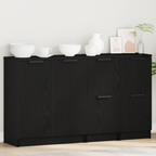 Aparador 3 pcs Roble Negro Madera de ingeniería