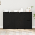 Aparador 3 pcs Roble Negro Madera de ingeniería