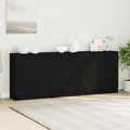 Aparador con cajón 3 pcs Roble Negro 180 x 30 x 70 cm