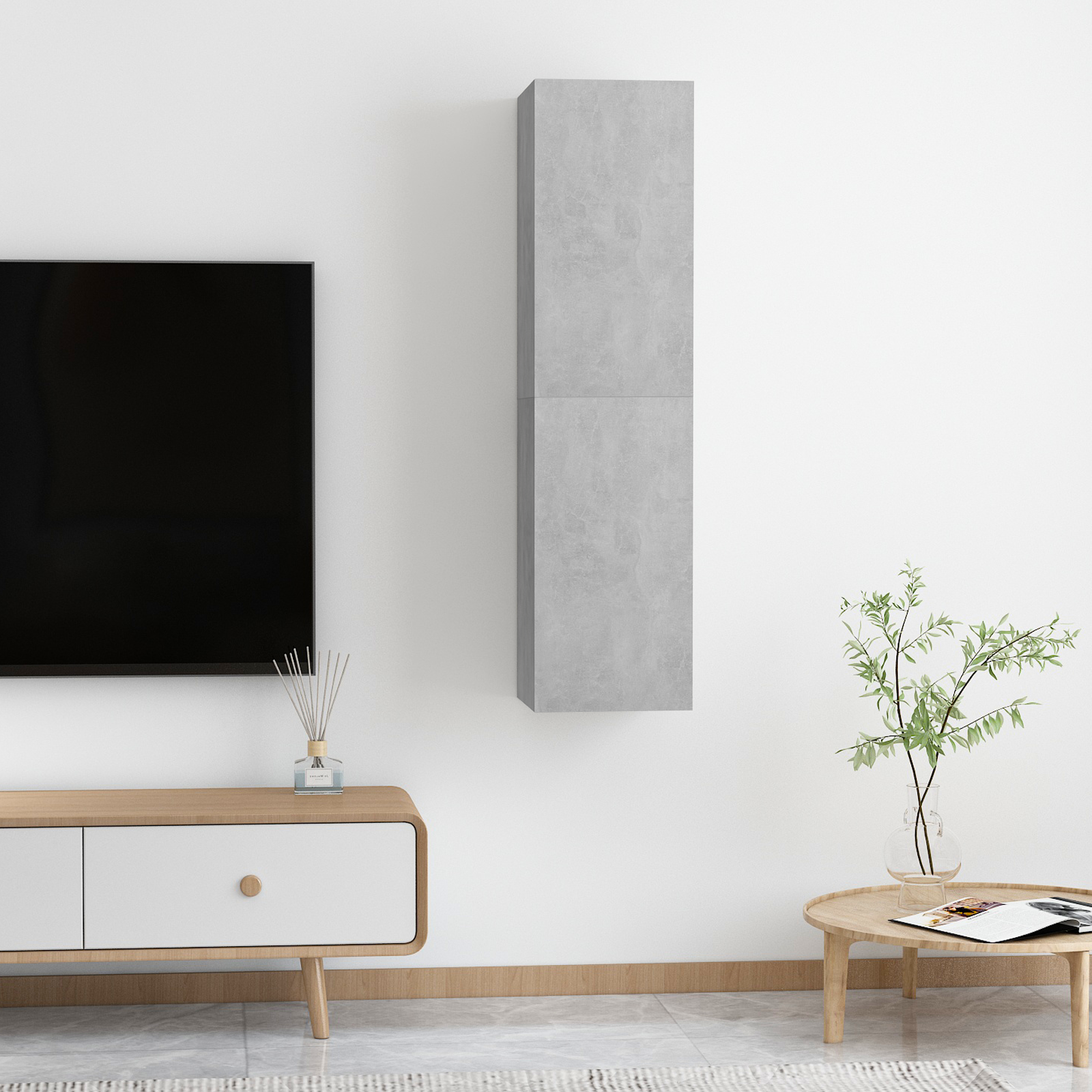 | Mueble para TV de Pared | 2 pcs Gris hormigón 30.5 x 30 x 60 cm