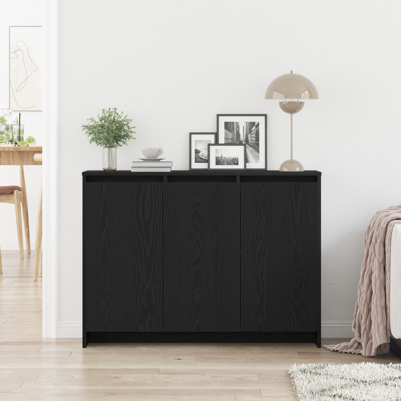 Aparador Negro 102 x 29.5 x 75 cm Madera de ingeniería