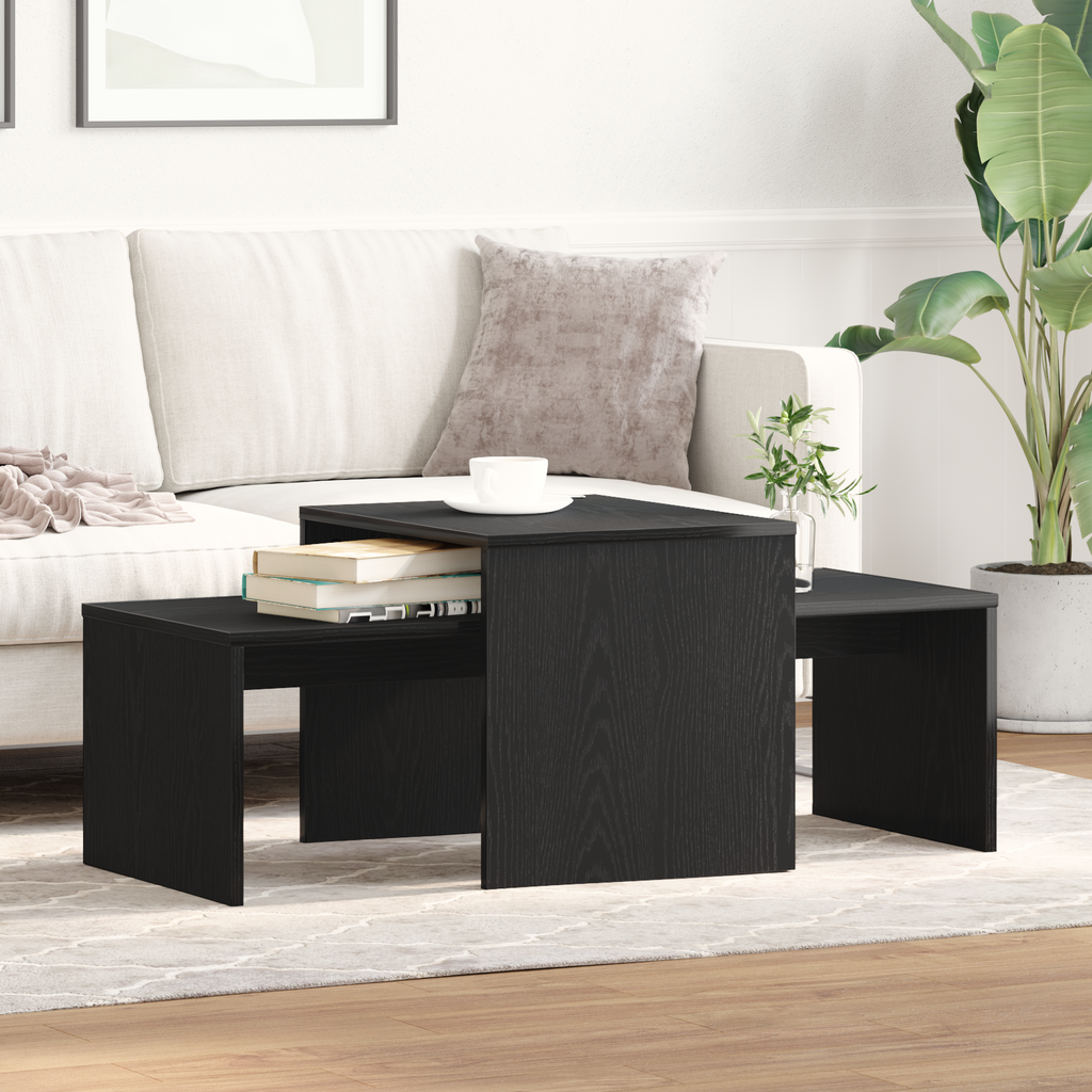 Mesas Nido Roble Negro 100 x 48 x 40 cm Madera de ingeniería